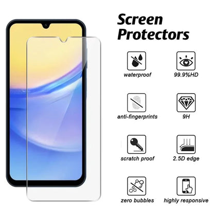 For Samsung Galaxy A24 4G (162.1 x 77.6 x 8.3mm) Case TPU Transparent Phone Cover with 2PCS Tempered Glass Film