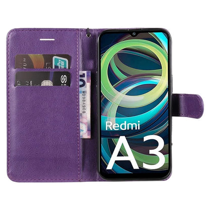 KT Leather Series-2 for Xiaomi Redmi A3 Case Solid Color Stand Flip Phone Cover