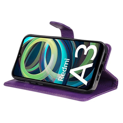 KT Leather Series-2 for Xiaomi Redmi A3 Case Solid Color Stand Flip Phone Cover