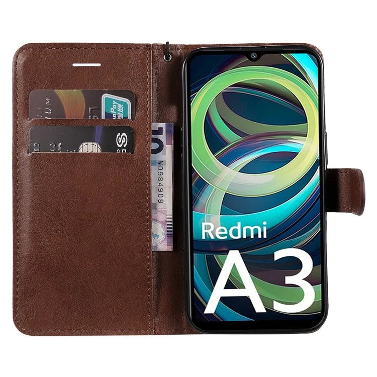 KT Leather Series-2 for Xiaomi Redmi A3 Case Solid Color Stand Flip Phone Cover