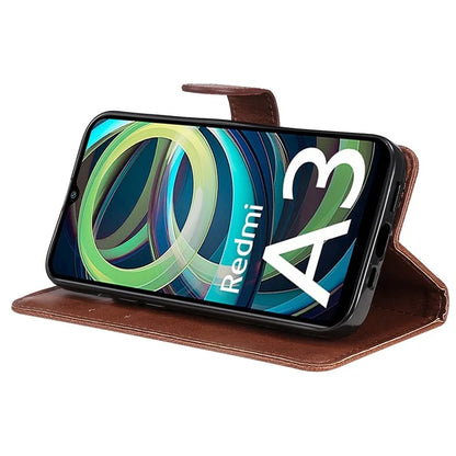 KT Leather Series-2 for Xiaomi Redmi A3 Case Solid Color Stand Flip Phone Cover