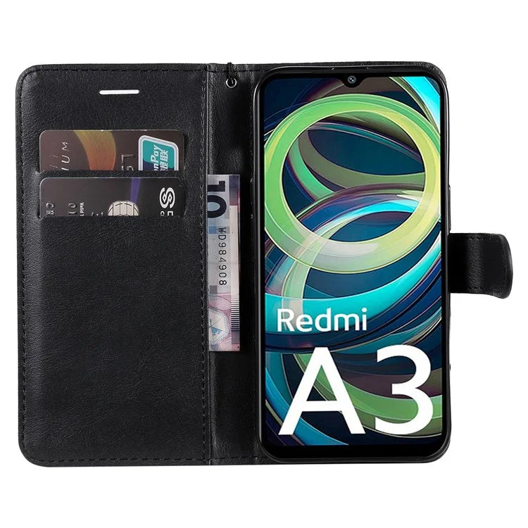 KT Leather Series-2 for Xiaomi Redmi A3 Case Solid Color Stand Flip Phone Cover