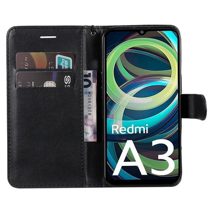 KT Leather Series-2 for Xiaomi Redmi A3 Case Solid Color Stand Flip Phone Cover