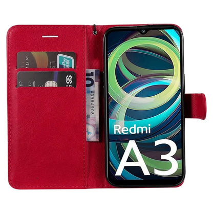 KT Leather Series-2 for Xiaomi Redmi A3 Case Solid Color Stand Flip Phone Cover