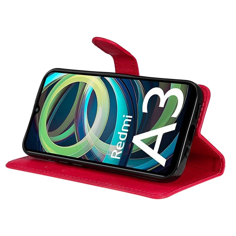 KT Leather Series-2 for Xiaomi Redmi A3 Case Solid Color Stand Flip Phone Cover