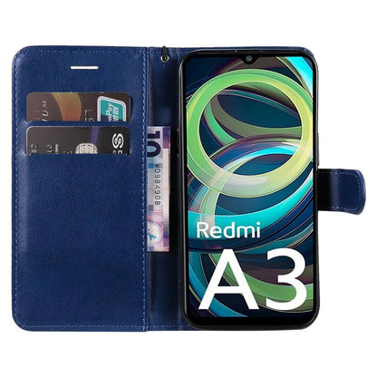 KT Leather Series-2 for Xiaomi Redmi A3 Case Solid Color Stand Flip Phone Cover