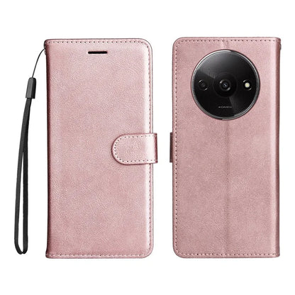 KT Leather Series-2 for Xiaomi Redmi A3 Case Solid Color Stand Flip Phone Cover
