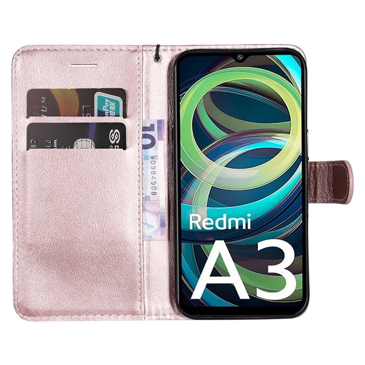 KT Leather Series-2 for Xiaomi Redmi A3 Case Solid Color Stand Flip Phone Cover