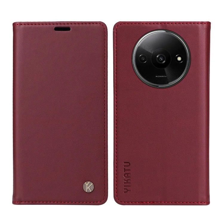 YIKATU YK-001 For Xiaomi Redmi A3 Case Hidden Magnetic Adsorption Leather Phone Cover