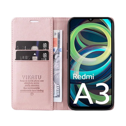 YIKATU YK-001 For Xiaomi Redmi A3 Case Hidden Magnetic Adsorption Leather Phone Cover