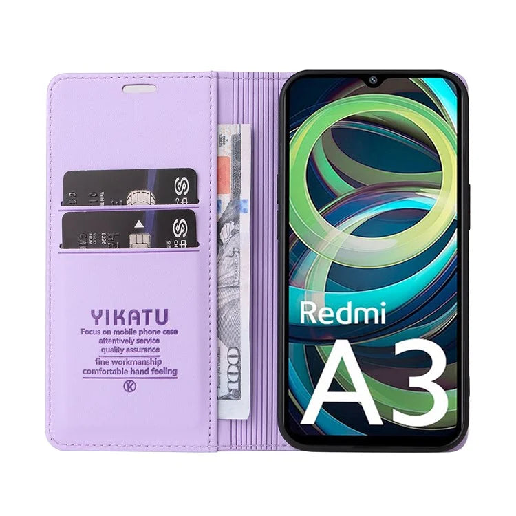 YIKATU YK-001 For Xiaomi Redmi A3 Case Hidden Magnetic Adsorption Leather Phone Cover