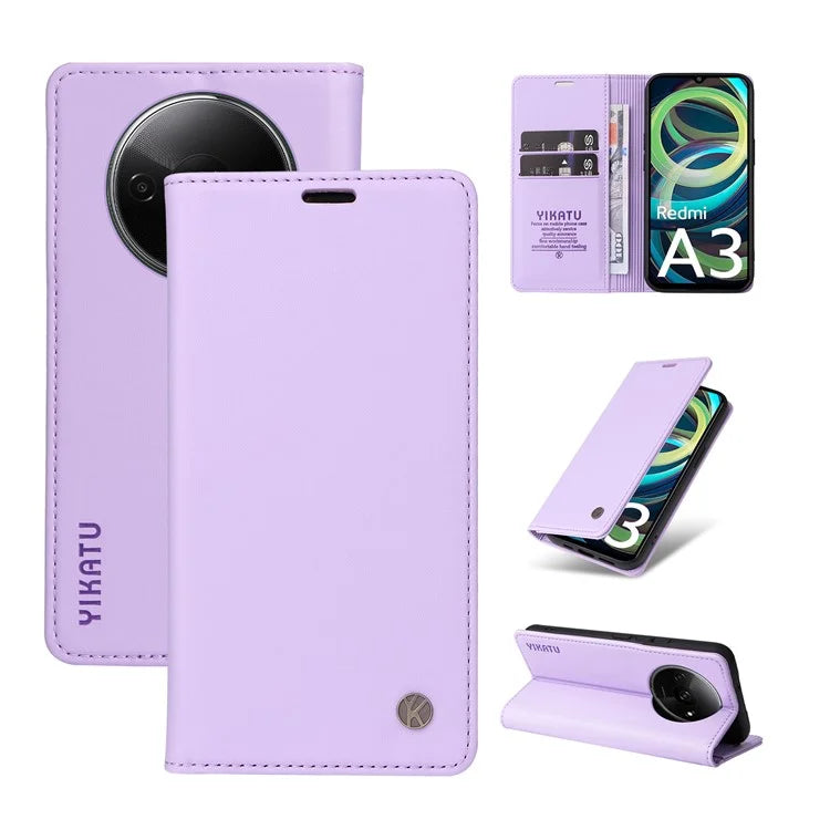 YIKATU YK-001 For Xiaomi Redmi A3 Case Hidden Magnetic Adsorption Leather Phone Cover