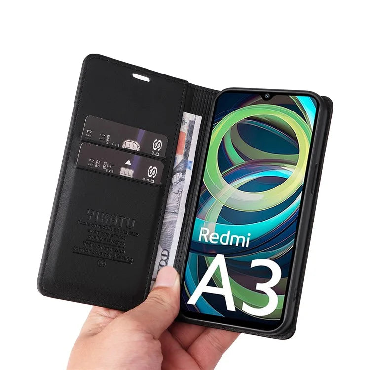 YIKATU YK-001 For Xiaomi Redmi A3 Case Hidden Magnetic Adsorption Leather Phone Cover