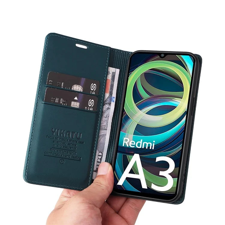 YIKATU YK-001 For Xiaomi Redmi A3 Case Hidden Magnetic Adsorption Leather Phone Cover