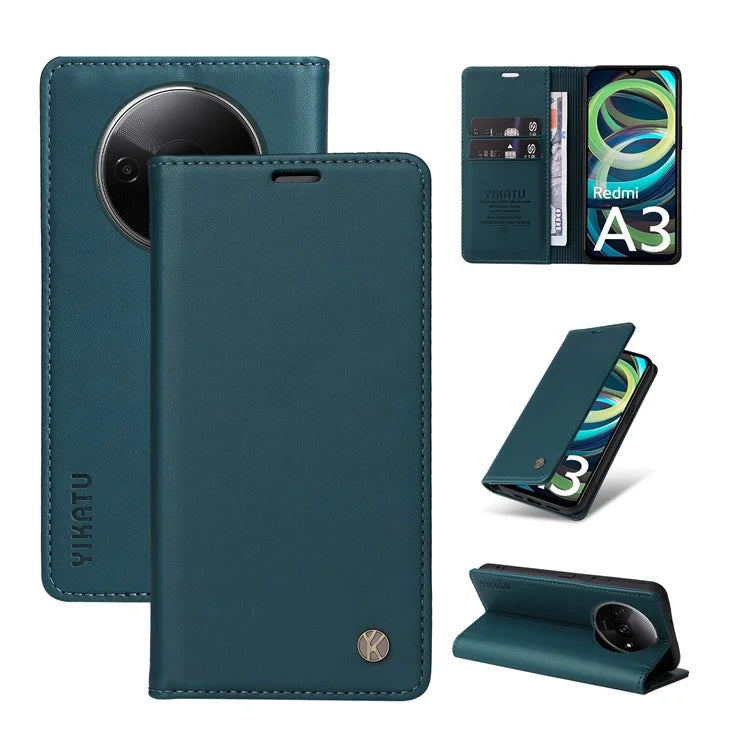 YIKATU YK-001 For Xiaomi Redmi A3 Case Hidden Magnetic Adsorption Leather Phone Cover