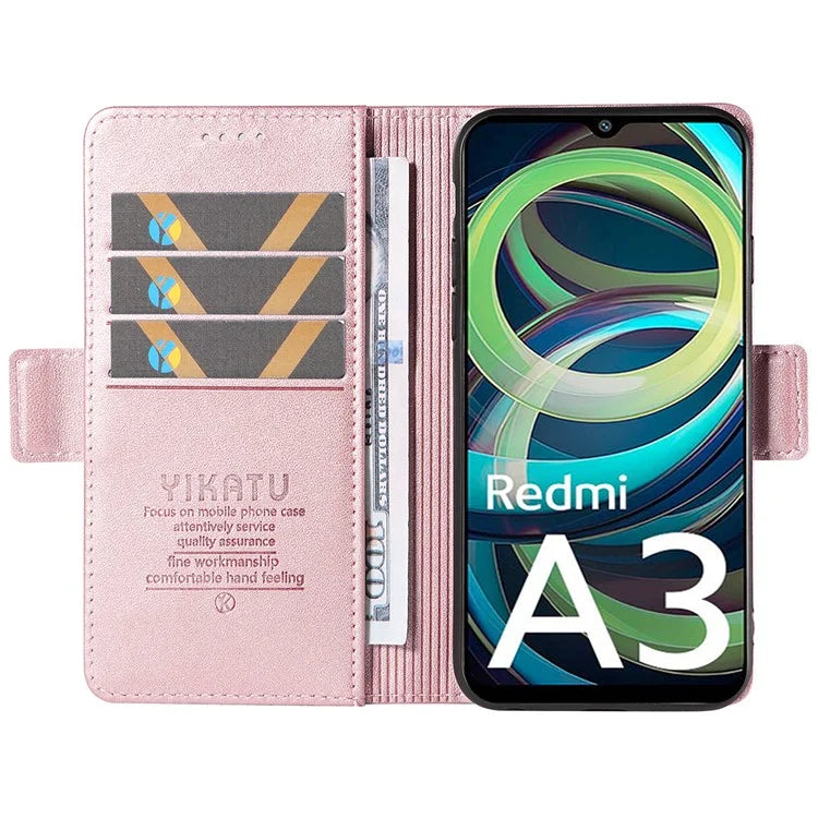 YIKATU YK-003 For Xiaomi Redmi A3 Case PU Leather Stand Protective Phone Cover