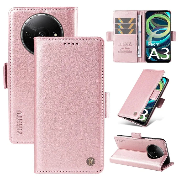 YIKATU YK-003 For Xiaomi Redmi A3 Case PU Leather Stand Protective Phone Cover