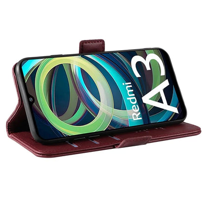 YIKATU YK-003 For Xiaomi Redmi A3 Case PU Leather Stand Protective Phone Cover