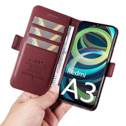YIKATU YK-003 For Xiaomi Redmi A3 Case PU Leather Stand Protective Phone Cover
