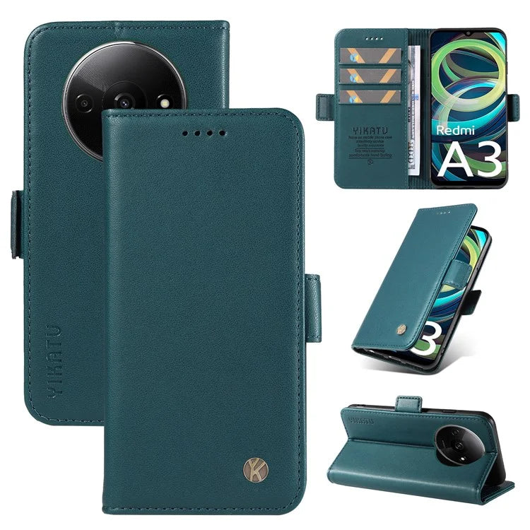 YIKATU YK-003 For Xiaomi Redmi A3 Case PU Leather Stand Protective Phone Cover