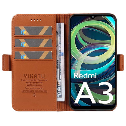 YIKATU YK-003 For Xiaomi Redmi A3 Case PU Leather Stand Protective Phone Cover