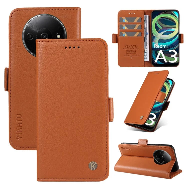 YIKATU YK-003 For Xiaomi Redmi A3 Case PU Leather Stand Protective Phone Cover