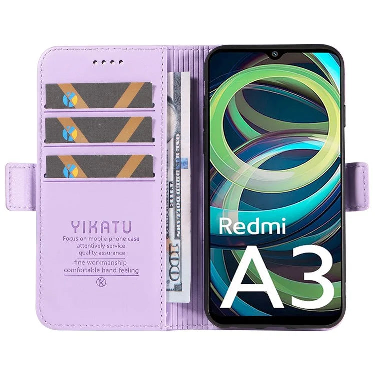 YIKATU YK-003 For Xiaomi Redmi A3 Case PU Leather Stand Protective Phone Cover