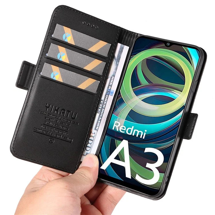 YIKATU YK-003 For Xiaomi Redmi A3 Case PU Leather Stand Protective Phone Cover