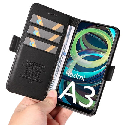 YIKATU YK-003 For Xiaomi Redmi A3 Case PU Leather Stand Protective Phone Cover