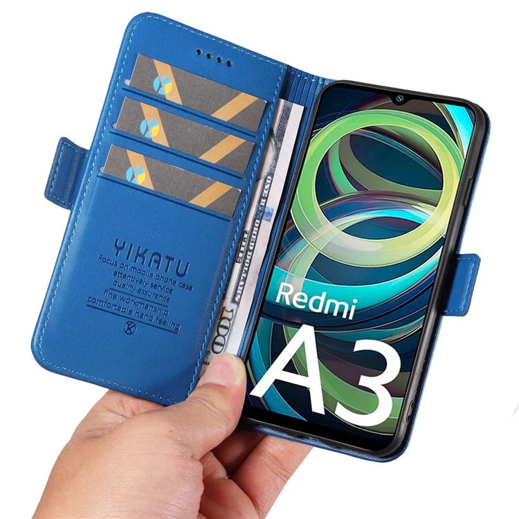 YIKATU YK-003 For Xiaomi Redmi A3 Case PU Leather Stand Protective Phone Cover