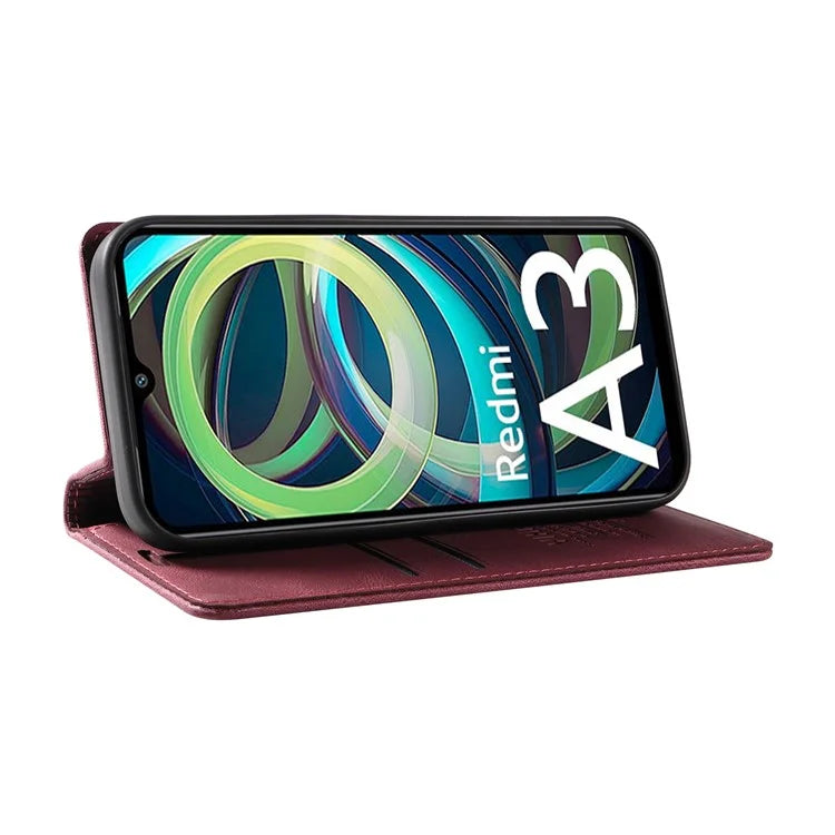 YIKATU YK-004 For Xiaomi Redmi A3 Case Flip Folio Wallet Leather Phone Cover