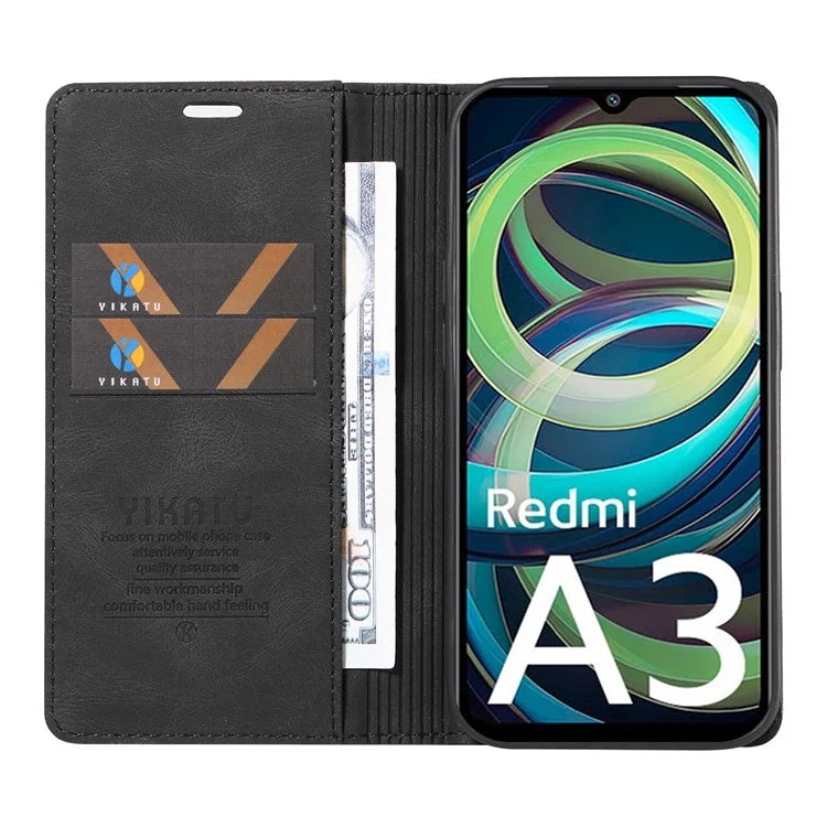 YIKATU YK-004 For Xiaomi Redmi A3 Case Flip Folio Wallet Leather Phone Cover