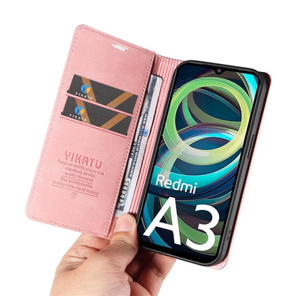 YIKATU YK-004 For Xiaomi Redmi A3 Case Flip Folio Wallet Leather Phone Cover