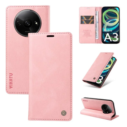 YIKATU YK-004 For Xiaomi Redmi A3 Case Flip Folio Wallet Leather Phone Cover