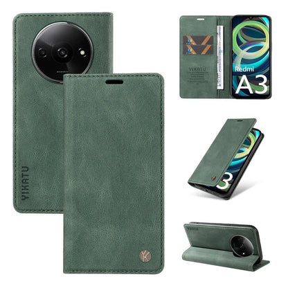 YIKATU YK-004 For Xiaomi Redmi A3 Case Flip Folio Wallet Leather Phone Cover