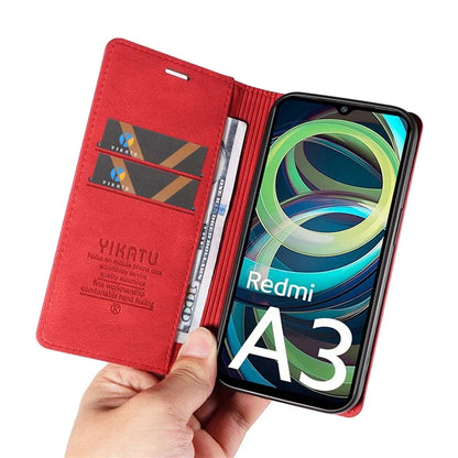 YIKATU YK-004 For Xiaomi Redmi A3 Case Flip Folio Wallet Leather Phone Cover