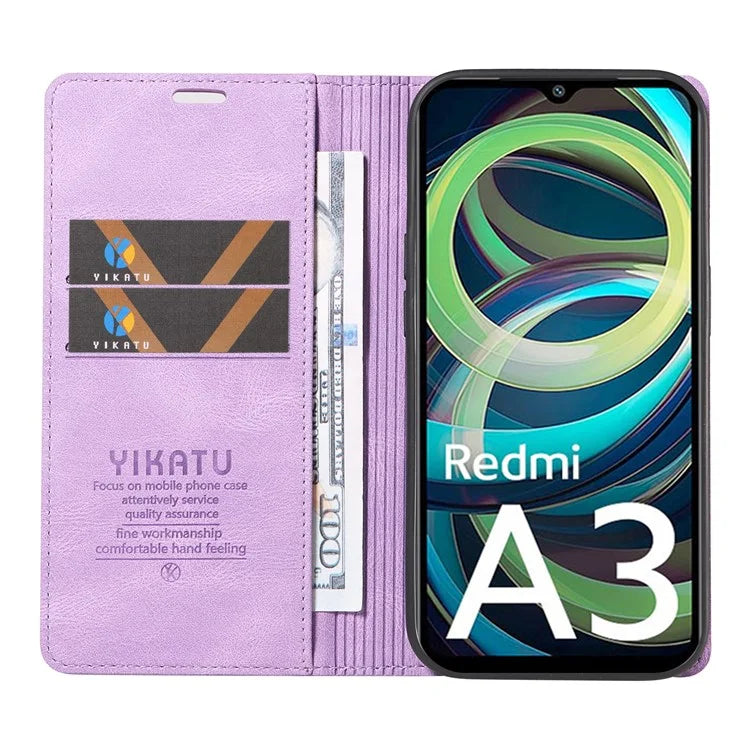 YIKATU YK-004 For Xiaomi Redmi A3 Case Flip Folio Wallet Leather Phone Cover