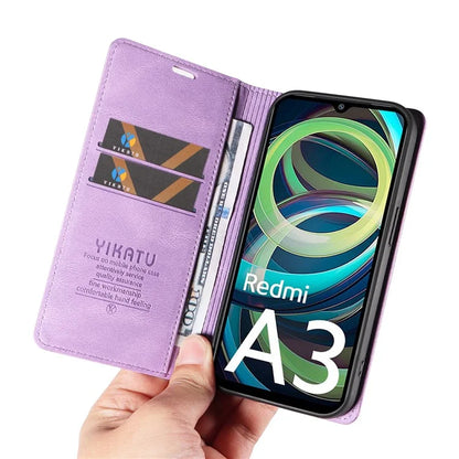 YIKATU YK-004 For Xiaomi Redmi A3 Case Flip Folio Wallet Leather Phone Cover