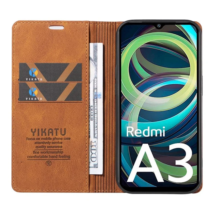 YIKATU YK-004 For Xiaomi Redmi A3 Case Flip Folio Wallet Leather Phone Cover