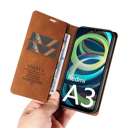 YIKATU YK-004 For Xiaomi Redmi A3 Case Flip Folio Wallet Leather Phone Cover