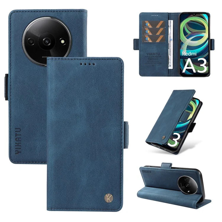 YIKATU YK-005 For Xiaomi Redmi A3 Case Wallet Style Skin-touch Leather Phone Cover