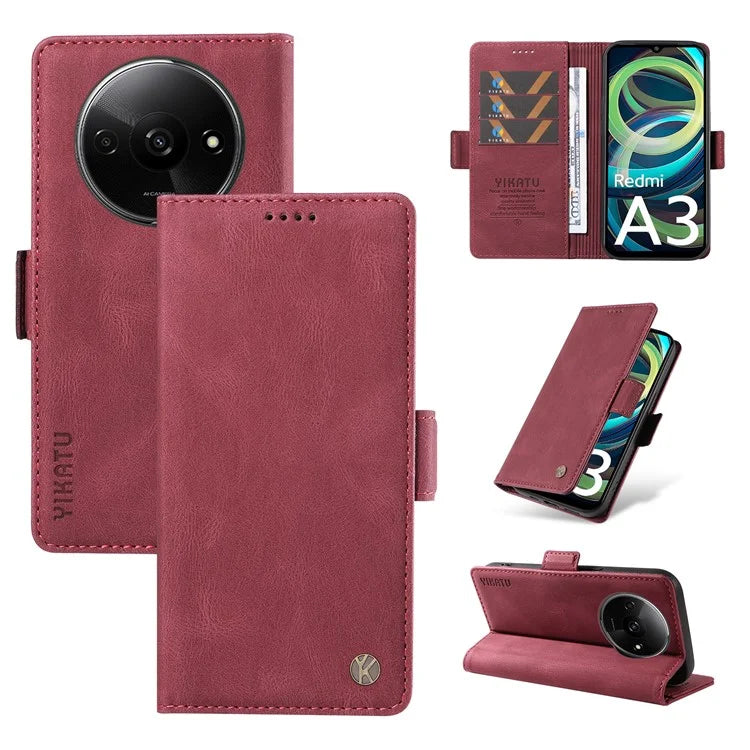 YIKATU YK-005 For Xiaomi Redmi A3 Case Wallet Style Skin-touch Leather Phone Cover