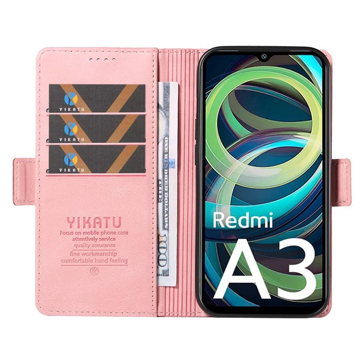 YIKATU YK-005 For Xiaomi Redmi A3 Case Wallet Style Skin-touch Leather Phone Cover