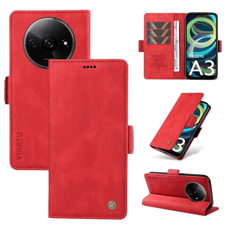 YIKATU YK-005 For Xiaomi Redmi A3 Case Wallet Style Skin-touch Leather Phone Cover