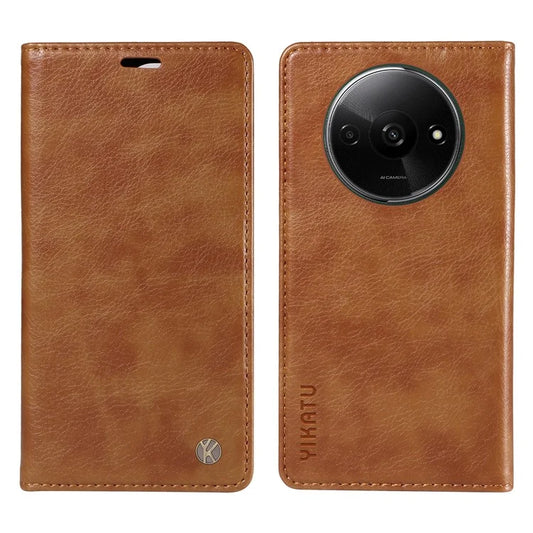 YIKATU YK-006 For Xiaomi Redmi A3 Case Folio PU Leather Magnetic Absorption Phone Cover