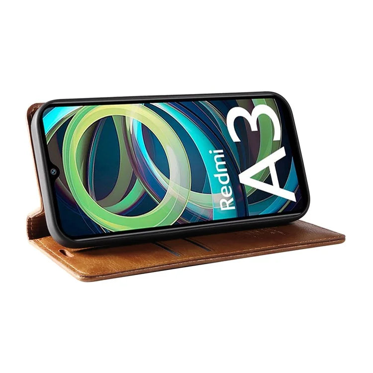 YIKATU YK-006 For Xiaomi Redmi A3 Case Folio PU Leather Magnetic Absorption Phone Cover