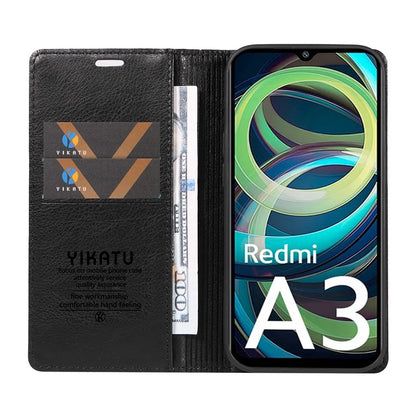 YIKATU YK-006 For Xiaomi Redmi A3 Case Folio PU Leather Magnetic Absorption Phone Cover