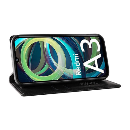 YIKATU YK-006 For Xiaomi Redmi A3 Case Folio PU Leather Magnetic Absorption Phone Cover