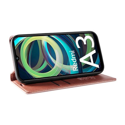 YIKATU YK-006 For Xiaomi Redmi A3 Case Folio PU Leather Magnetic Absorption Phone Cover