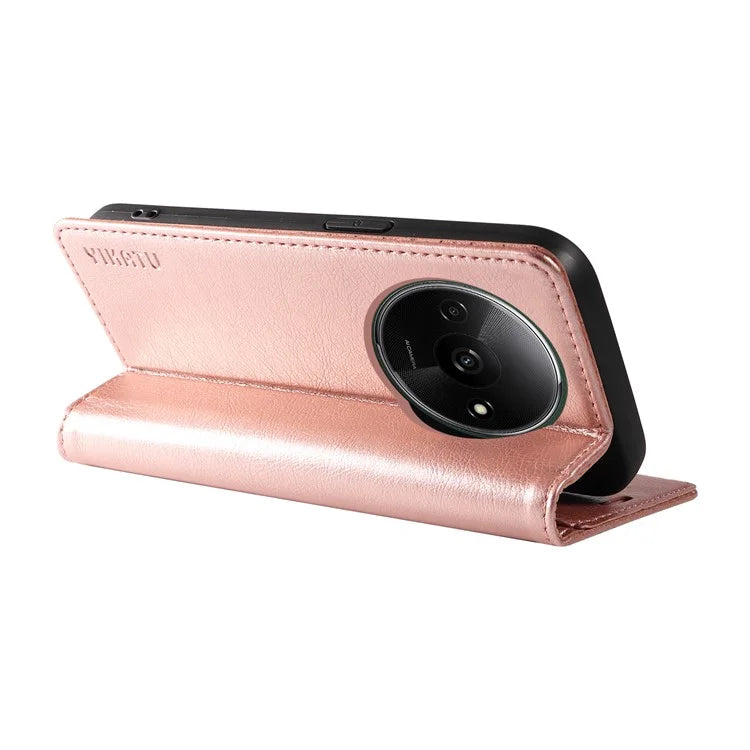 YIKATU YK-006 For Xiaomi Redmi A3 Case Folio PU Leather Magnetic Absorption Phone Cover